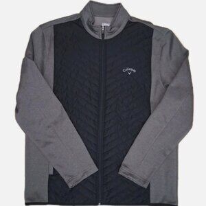 Callaway Golf Full Zippered Sweater Jacket Men's Size Large Quilted Fleece Logo